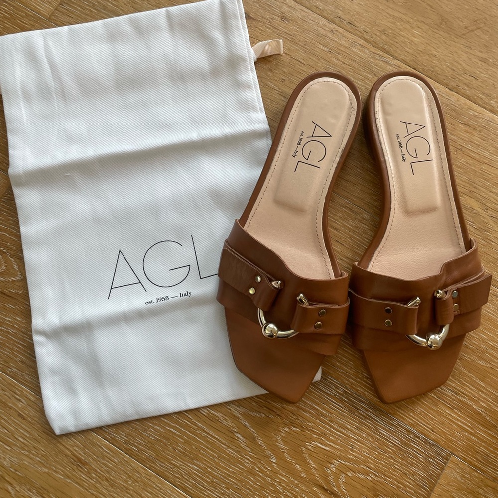 AGL Attilio Giusti Leombruni mules SHERYL SANDAL BRANDY SIZE 38